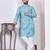 Blue digital printed work cotton straight kurta