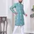 Blue digital printed work cotton straight kurta