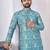 Blue digital printed work cotton straight kurta