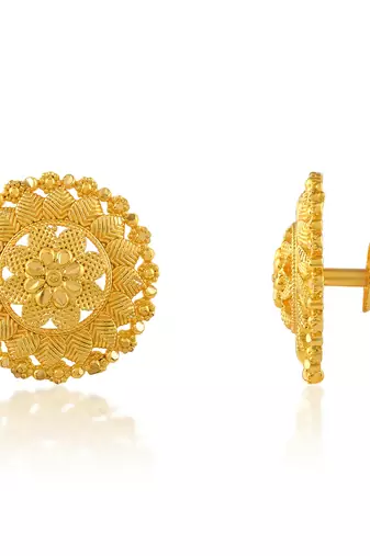 Brass micron gold handmade women stud traditional earring