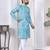 Blue digital printed work cotton straight kurta