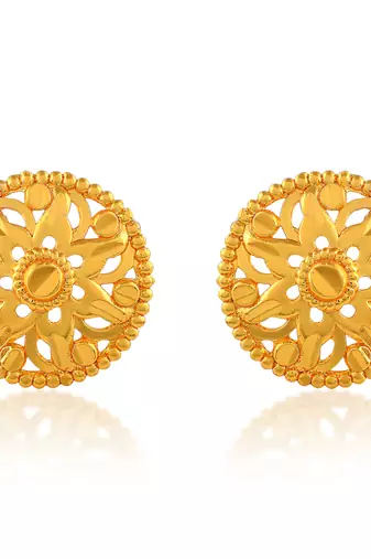 Brass micron gold handmade women stud traditional earring