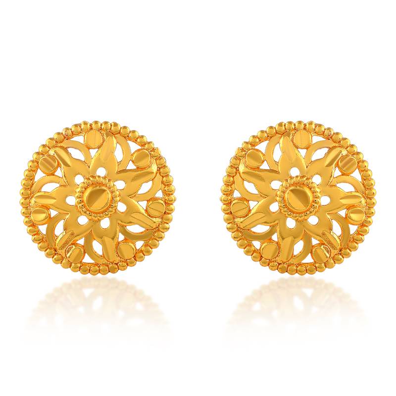 Brass micron gold handmade women stud traditional earring