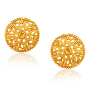 Brass micron gold handmade women stud traditional earring 2