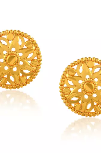 Brass micron gold handmade women stud traditional earring