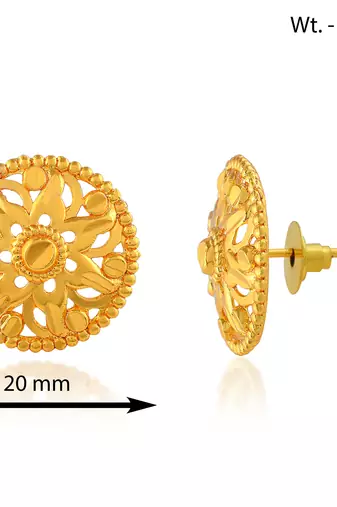 Brass micron gold handmade women stud traditional earring