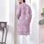 Purple digital printed work cotton straight kurta
