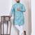 Sky blue digital printed work cotton straight kurta