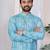 Sky blue digital printed work cotton straight kurta