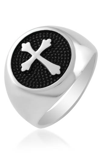 Stainless steel christian crucifix cross finger ring