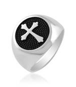 Stainless steel christian crucifix cross finger ring