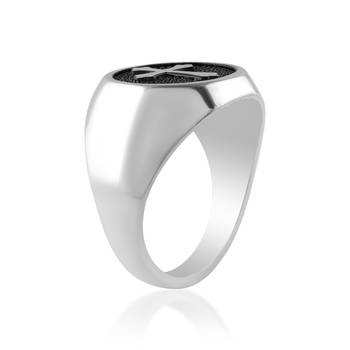 Stainless steel christian crucifix cross finger ring 2