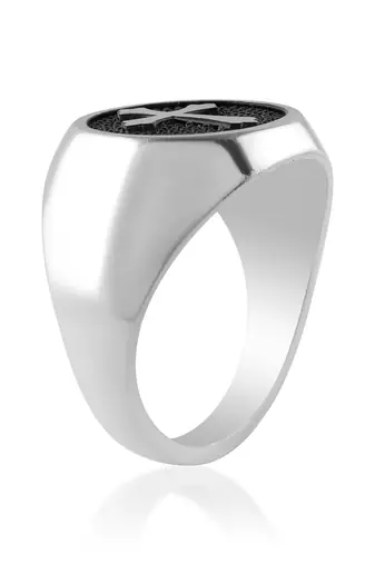 Stainless steel christian crucifix cross finger ring