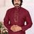 Maroon silk straight kurta with nack mirror work