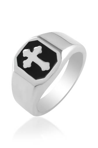 Stainless steel thick heavy crucifix cross ring christian jewellery