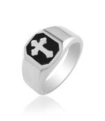 Stainless steel thick heavy crucifix cross ring christian jewellery