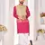 Beige cotton straight kurta payjama & koti with jequard work