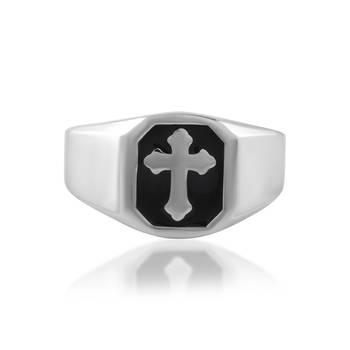 Stainless steel thick heavy crucifix cross ring christian jewellery 4