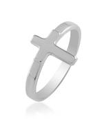 Stainless steel sleek crucifix cross ring