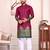 Purple dola silk straight kurta with foil work