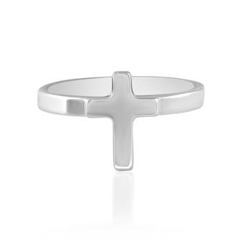 Stainless steel sleek crucifix cross ring 3