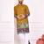 Mustard dola silk straight kurta with foil work
