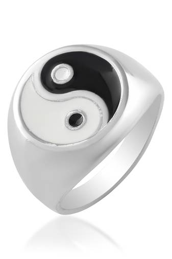 Stainless steel fengshui yin yang ring