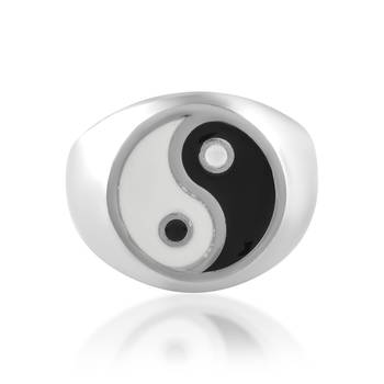 Stainless steel fengshui yin yang ring 2