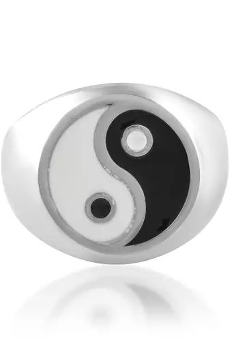 Stainless steel fengshui yin yang ring