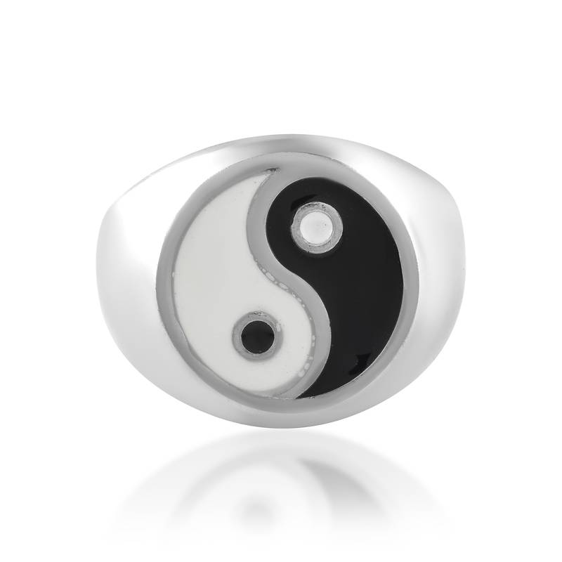 Stainless steel fengshui yin yang ring