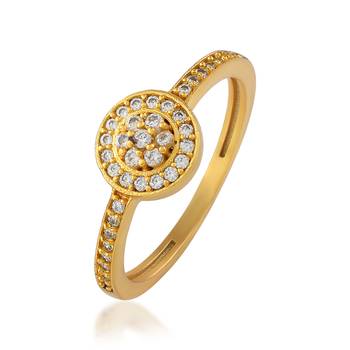 Brass micron gold moissanite women finger ring 1