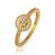 Brass micron gold moissanite women finger ring