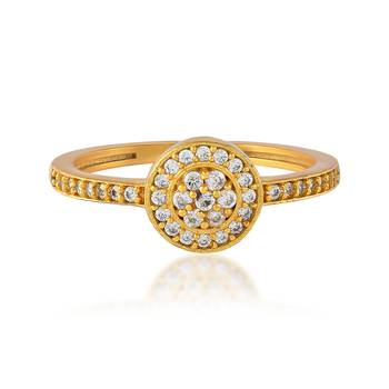 Brass micron gold moissanite women finger ring 2