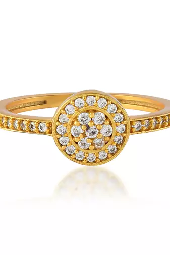 Brass micron gold moissanite women finger ring