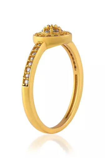 Brass micron gold moissanite women finger ring