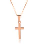 Brass rose gold plated crucifix cross small pendant