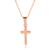 Brass rose gold plated crucifix cross small pendant
