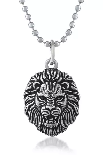 Antique silverplated narsimha pendant