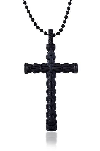 Brass black rhodium christian cucifix cross pendant