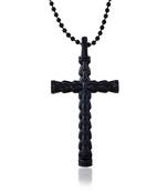 Brass black rhodium christian cucifix cross pendant