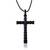 Brass black rhodium christian cucifix cross pendant