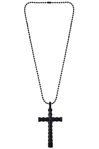 Brass black rhodium christian cucifix cross pendant