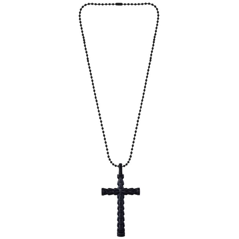 Brass black rhodium christian cucifix cross pendant