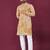 Yellow chikankari work viscose rayon straight kurta