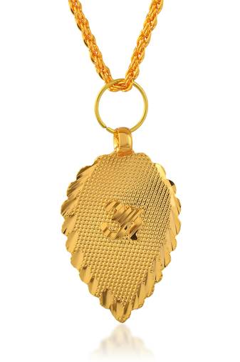 Brass micron thin light weight pan shape om pendant