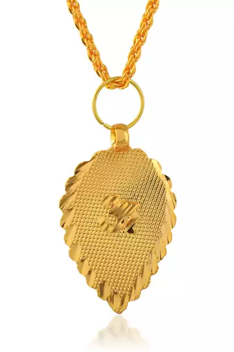 Brass micron thin light weight pan shape om pendant