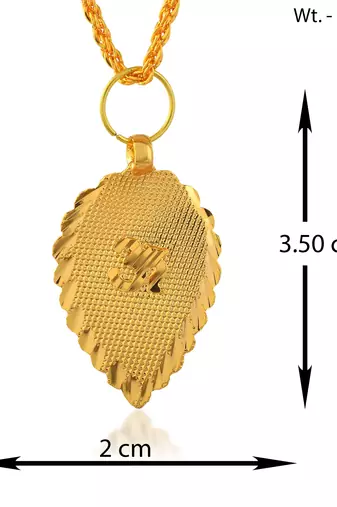 Brass micron thin light weight pan shape om pendant