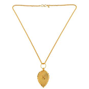 Brass micron thin light weight pan shape om pendant 3