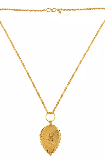 Brass micron thin light weight pan shape om pendant