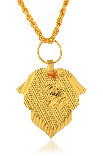 Brass micron thin light weight pan shape om pendant